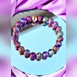 🌌 COSMIC PURPLE Imperial Jasper Bracelet | Galaxy Stone | 8mm | Gift Ready